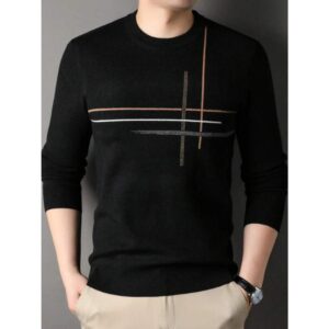 Men Striped Pattern Sweater