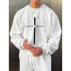 Manfinity Dauomo Men Letter Graphic Drop Shoulder Sweatshirt