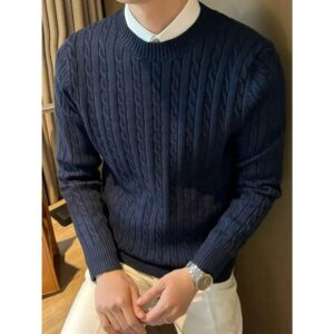 Men's Twisted Floral Crew Neck Sweater