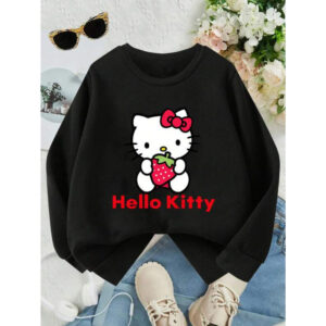 Sanrio Authorized, Hello Kitty Cartoon Pattern Print, Best-Selling Children's Long-Sleeved Sweatshirt