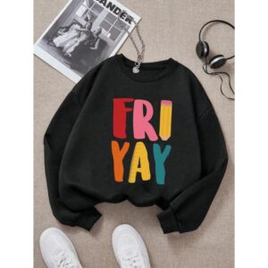 Girls Printed Round Neck Sweatshirt Casual Top Sports Printed Youth Clothing